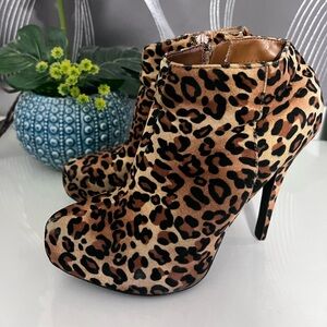 Leopard Print Ankle Boots